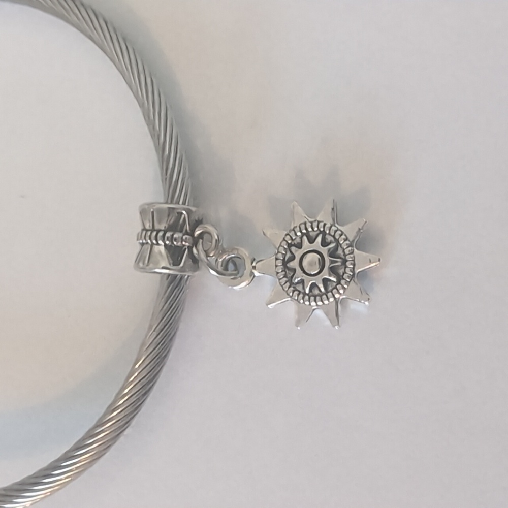 Silver Navigation Star Dangle Charm for Pandora Style Bracelet‎